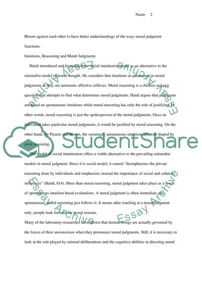 Contemporary ethical theory of Haidt