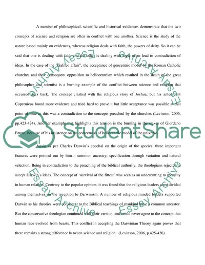 Are Science And Religion In Conflict Essay Example Topics And Well Are Science And Religion In Conflict