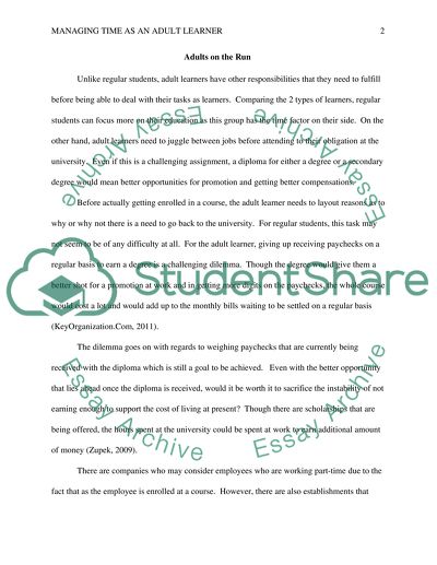 Time management research paper