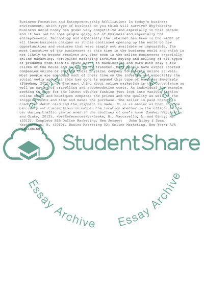 Business Formation and Entrepreneurship