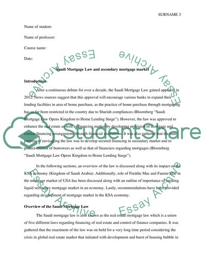Implementation of the Saudi Mortgage Law