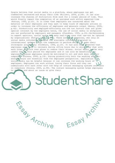 Students Experiences of Social Media