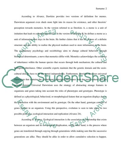 Memetics: An Evolutionary Theory of Cultural Transmission