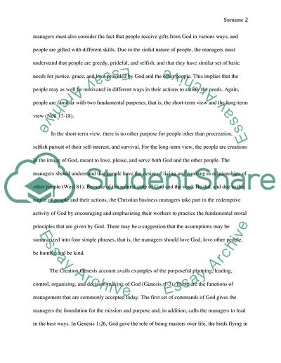 How Effective Managers Might Integrate Biblical Notions of Service into Managerial Work