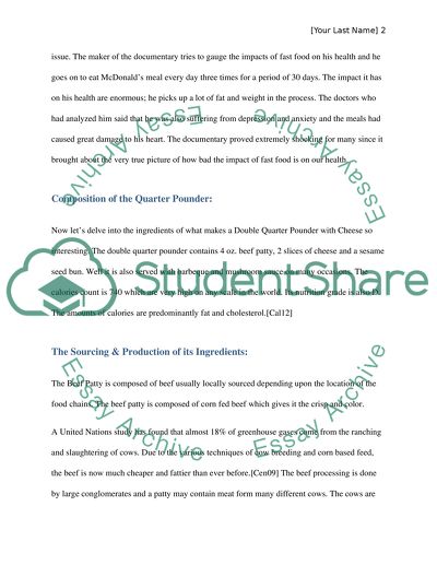 Food and Its Impact on Health and Environment