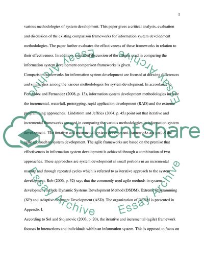 Information System Development Methodologies