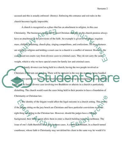 Church Premise as a Courthouse