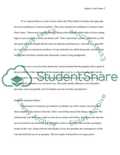 American Politics: Current and Future Scenarios