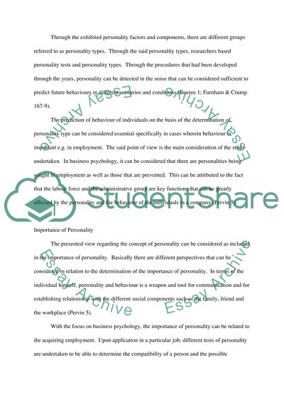 Foundation of business psychology