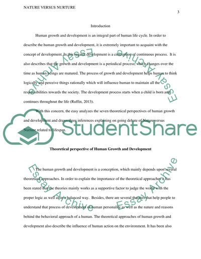 Nature versus Nurture