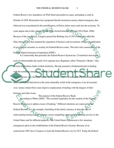 History of the Federal Reserve Bank