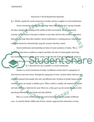 Social Stratification - Discussion 5