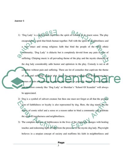 Analysis of a Play in the Theatre