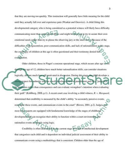 Childrens Testimony Research Paper Example Topics and Well Written