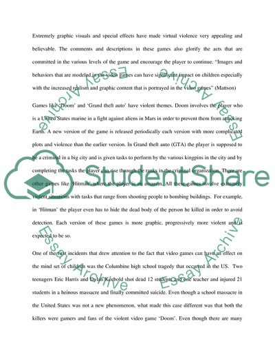 Do Video Games Make Children Behave Violently