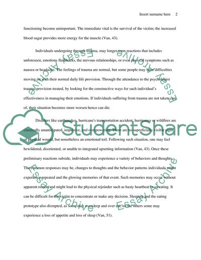 The Impacts of Trauma in Stressful Life Behaviors