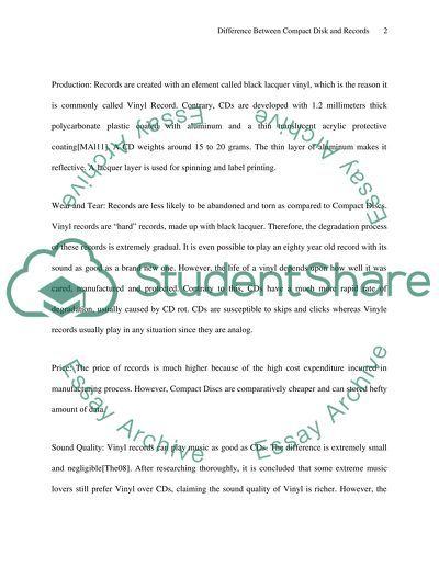 DIFFERENCE BETWEEN COMPACT DISC AND RECORDS