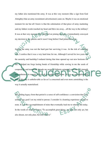 learning experience essay example