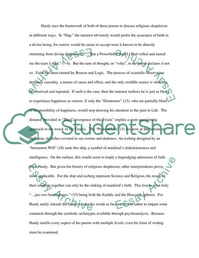 Religious Skepticism in the Poetry of Thomas Hardy