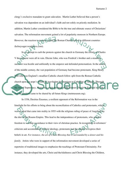 Reformation in Northern Europe has an effect on painting