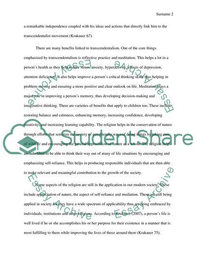 Transcendentalism and Into the Wile