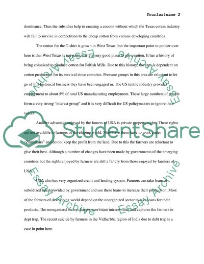 The Role of Politics and Public Policy in The Travels of a T-Shirt in the Global Economy