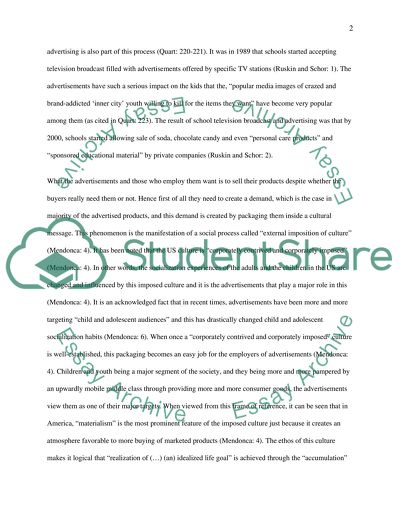 The Impact of Mass Advertisements on the US Children and Adolescents