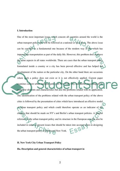 Urban Transport Crisis in New York City and Berlin