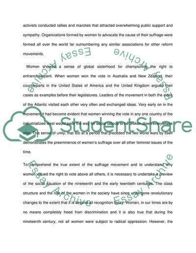 Womens Political Activism and Womens Suffrage