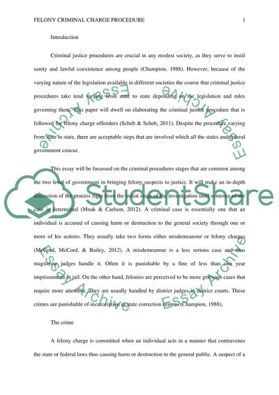 Felony Criminal Charge Procedure