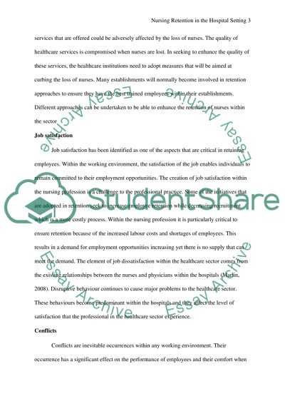 Nursing Retention in the Hospital Setting