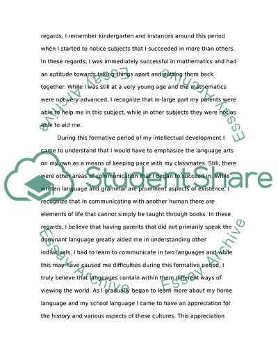 My Childhood Educational Development