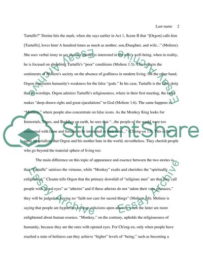 Appearance Versus Essence in Monkey and Tartuffe