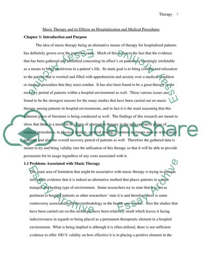 Music Therapy and Its Effects on Hospitalization and Medical Procedures