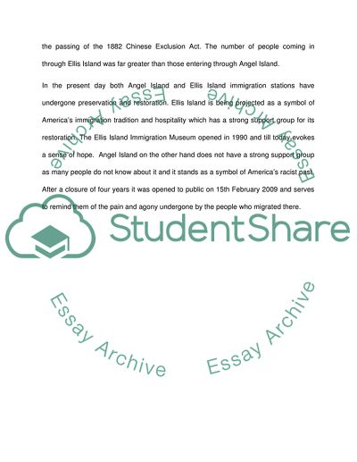 Enrichment of Ellis and Angel Island