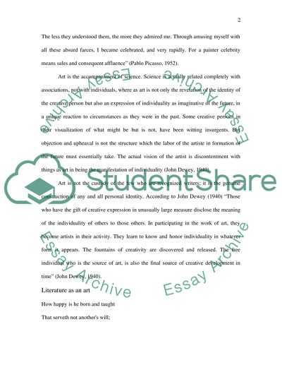 Discuss the statement:art is a lie that brings us nearer to the truth