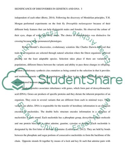 Significance of Discoveries in Genetics and DNA