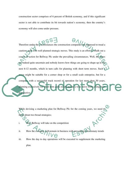 Strategic Marketing Plan Bellway Plc