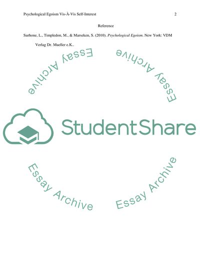 2.Egoism and Altruism