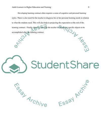 Adult Learners in Higher Education and Training