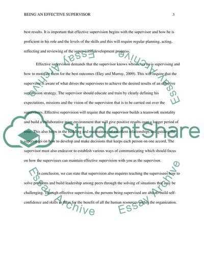 Being an Effective Supervisor