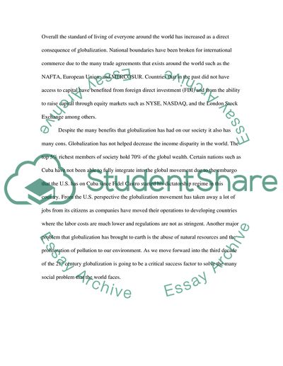 The Advantages and Disadvantages of the Globalization Movement