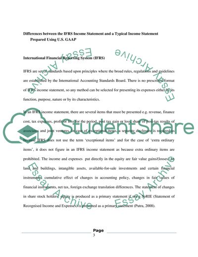 Differences between the IFRS Income Statement and a Typical Income