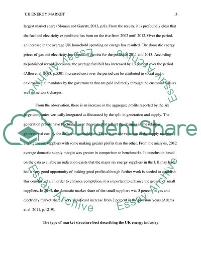 Evaluation of the Market in the UK Energy