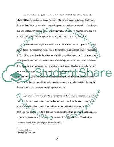 Analisis de La multitud errante de Laura Restrepo