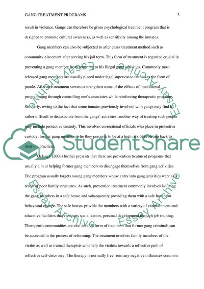 Gang Treatment Programs