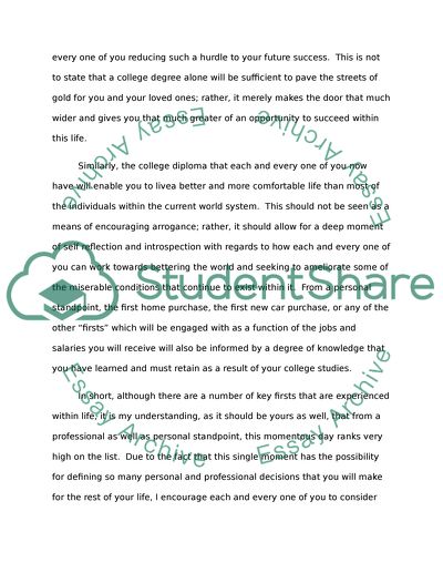 A ceremonical speech