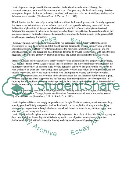 Leading and Training a Team