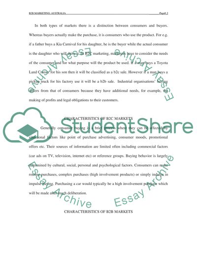 Characteristics of B2C Markets