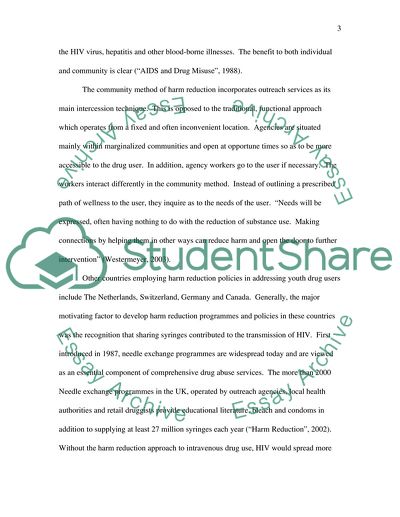 Harm Reduction Policies regarding Youth Drug Misuse